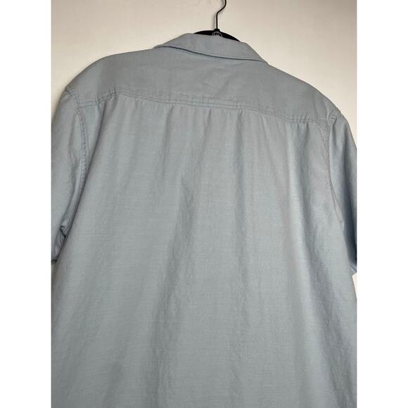 Primark Blue Button Up Mens Size Large Short Sleeve Dress Shirt Casual Solid - Picture 8 of 11